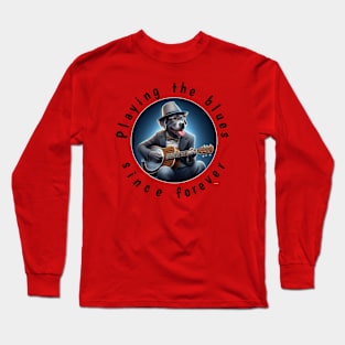 Old blues dog: Playing the blues Long Sleeve T-Shirt